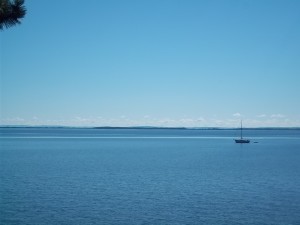 Boat on Lake Superior from Madeline Island
