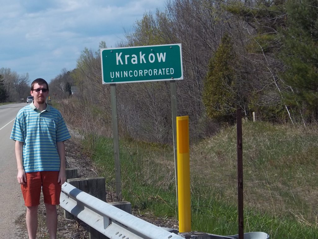 Me at the Krakow sign